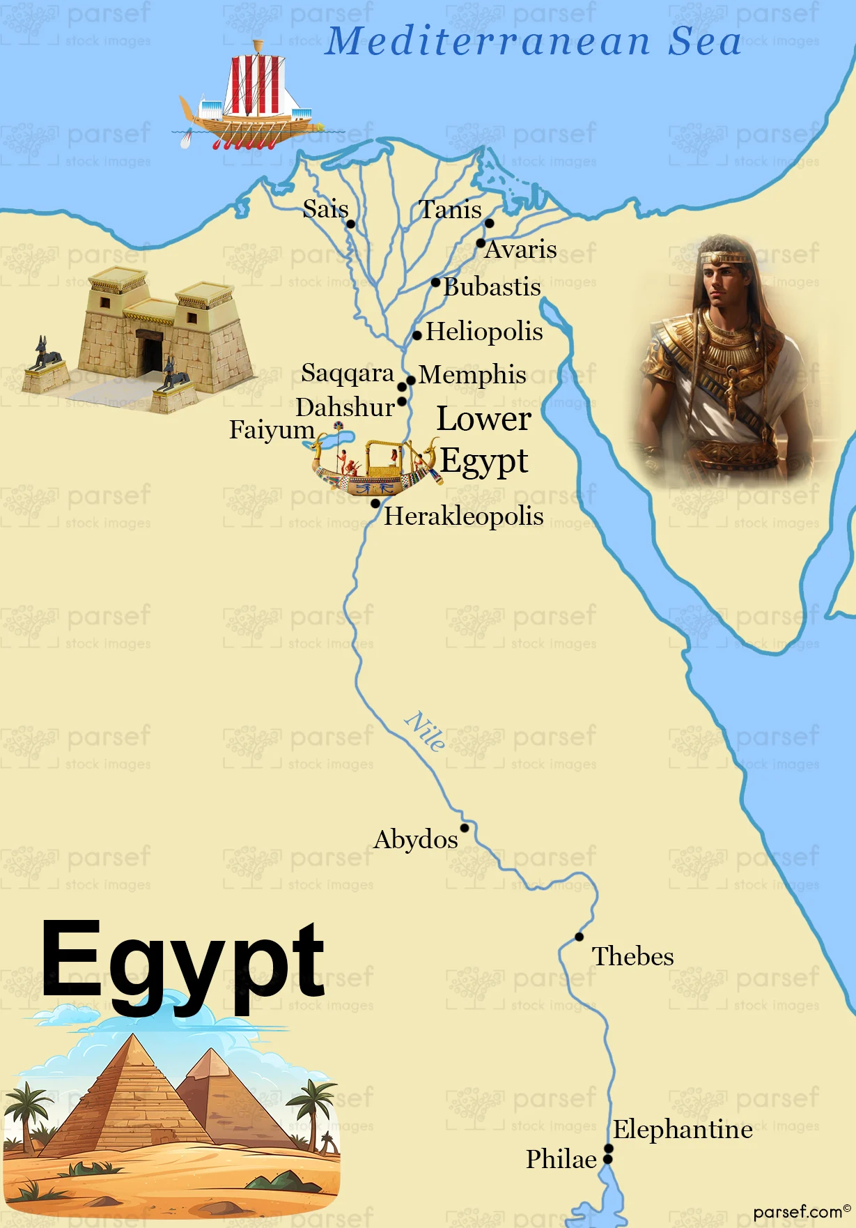 Biblical Map of Ancient Egypt bible map