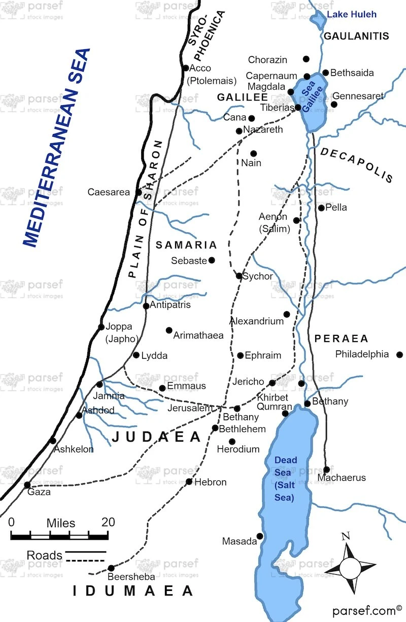 Palestine in New Testament Times 300dpi Map bible map
