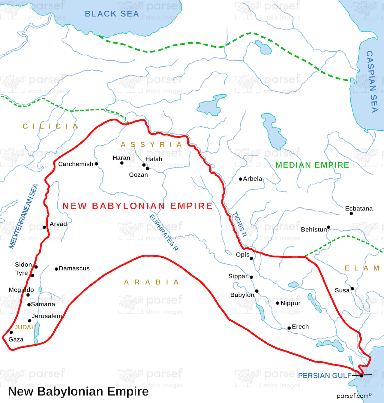 Daniel New Babylonian Empire Map bible map
