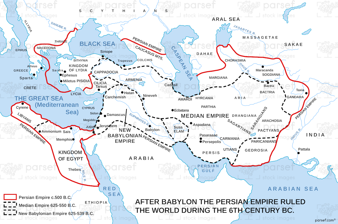 Ezra Persian Empire Sixth Century Bc Map bible map