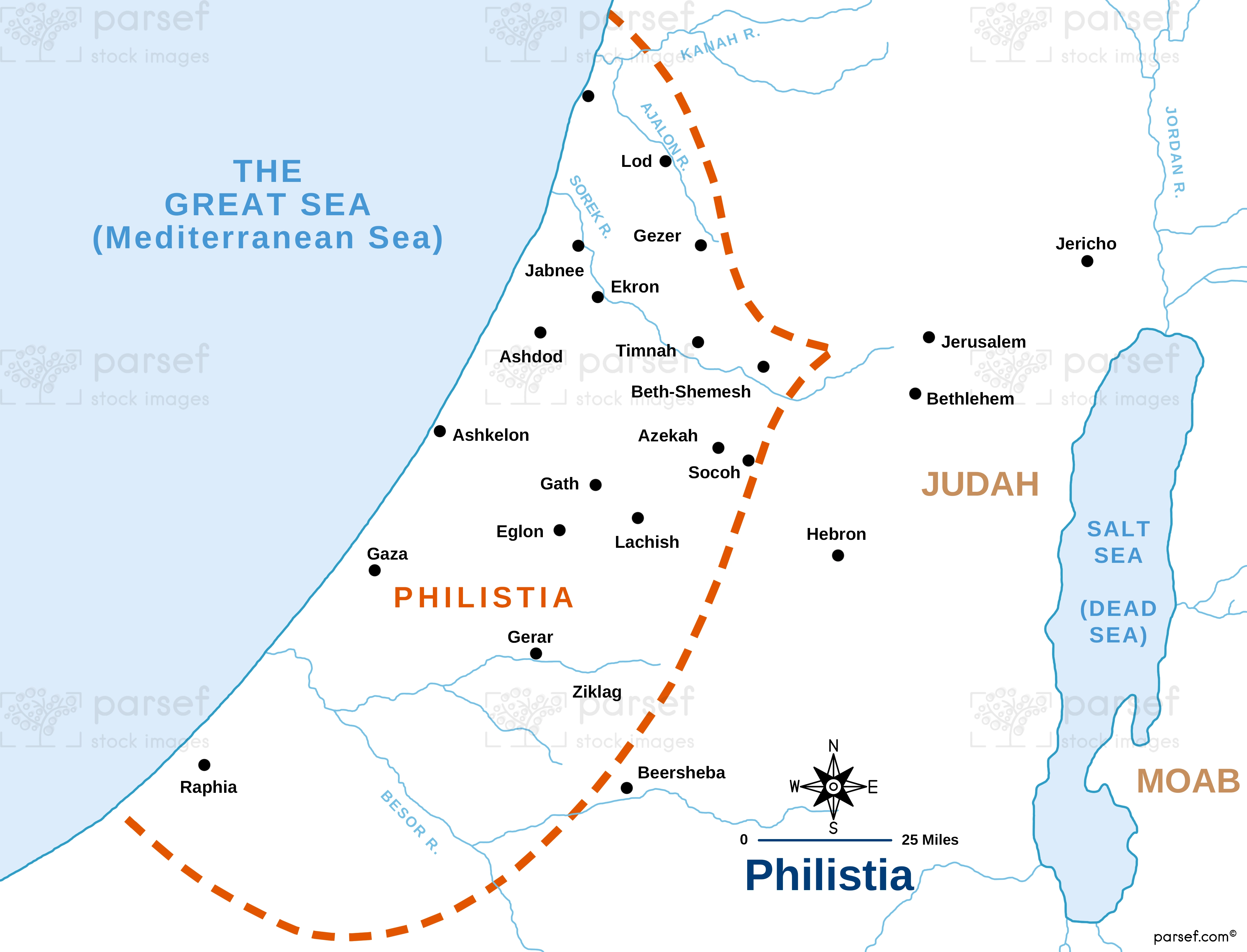 Philistia Map bible map