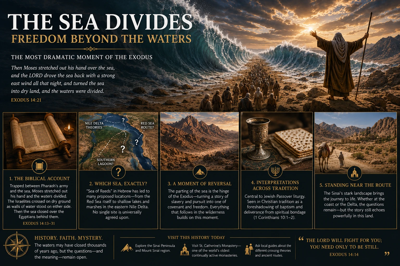 Unveiling the Divine Act: The Parting of the Sea Before Moses hero image